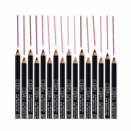 L’ocean Карандаш для губ / Lipliner Wood Pencil #02, Black Wine
