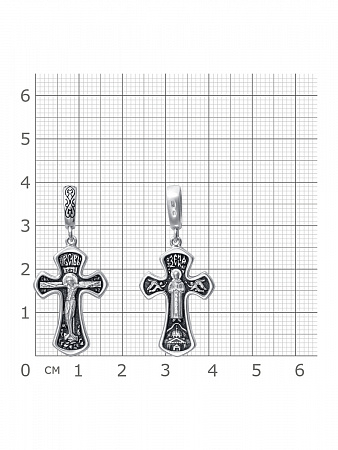 63-0812 Крест (Св. Ксения) из серебра литье частичное чернение