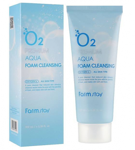 Farm Stay/ Очищающая пенка с кислородом FarmStay O2 Premium Aqua Foam Cleansing 100 мл
