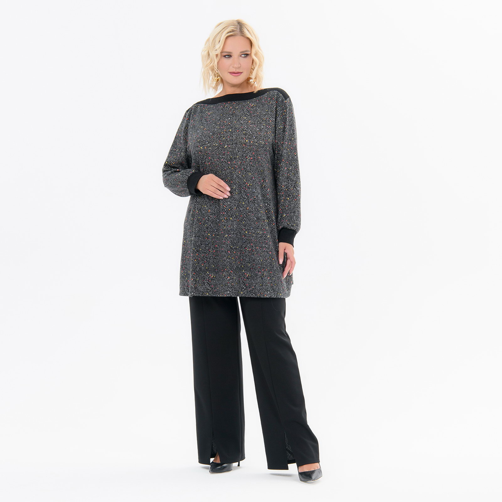 Туника с планками по горловине, ангора