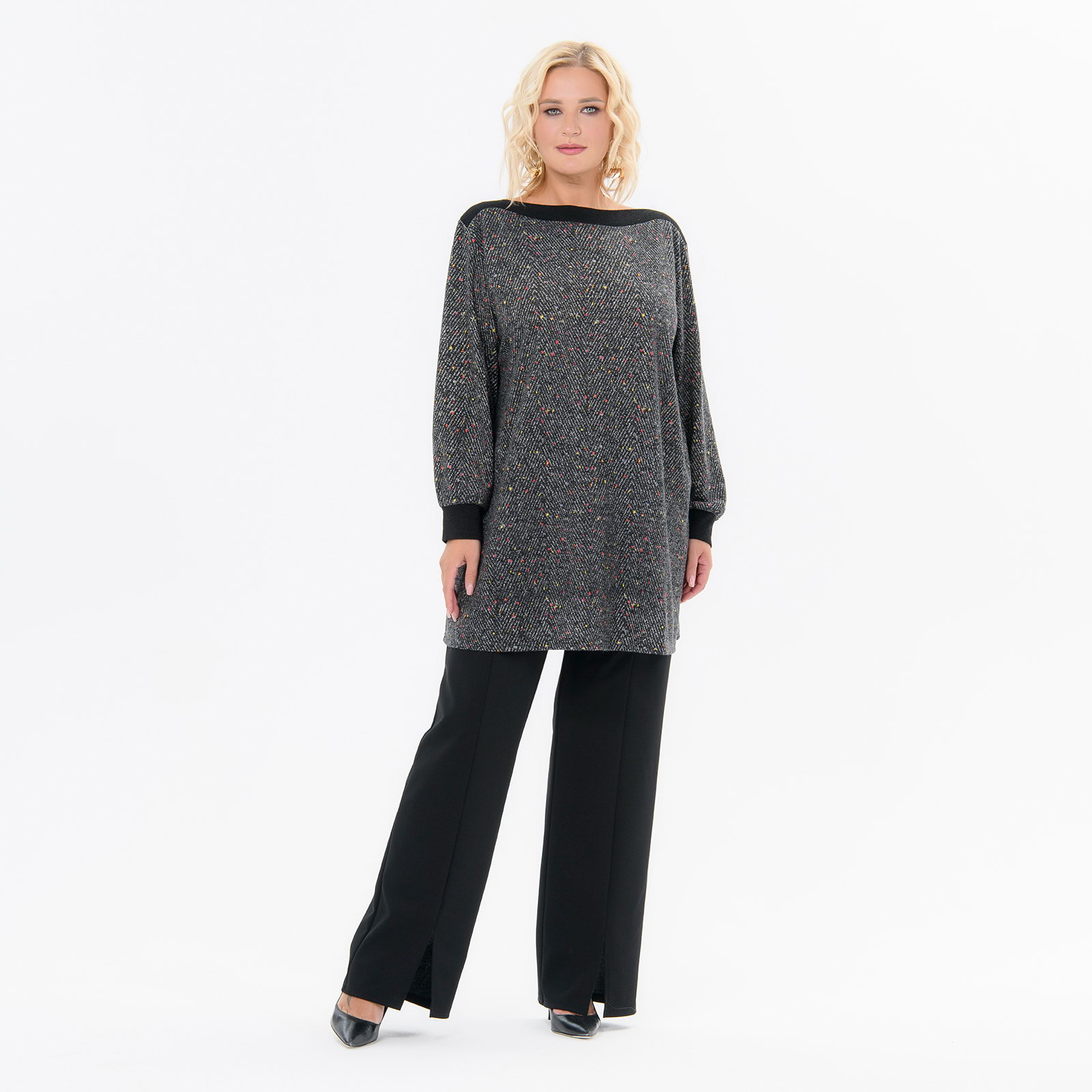 Туника с планками по горловине, ангора