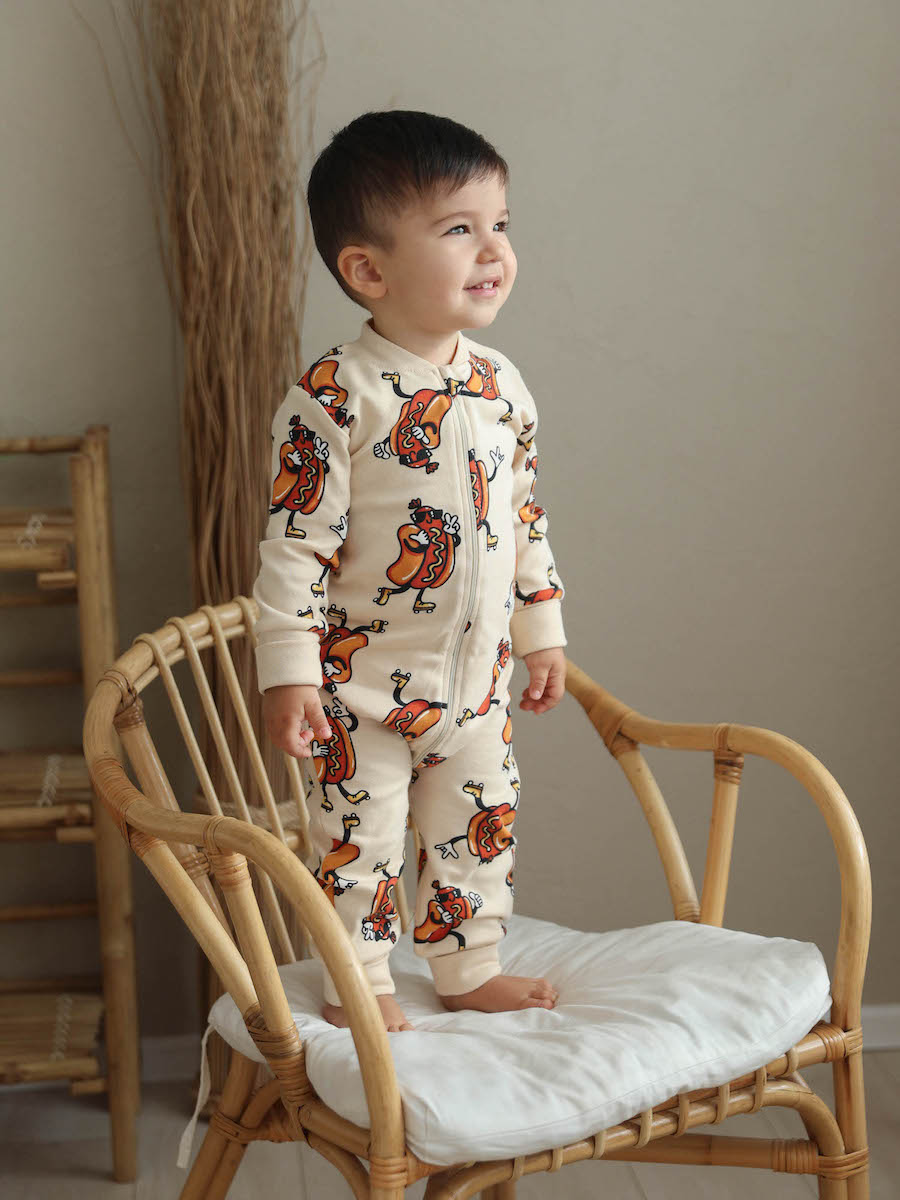 Комбинезон для мальчика с принтом Хот-доги