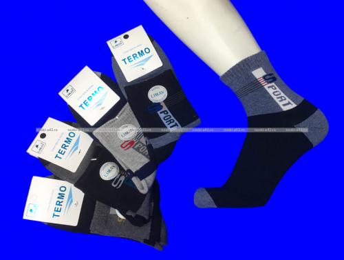 6 ПАР - LIMAX ТЕРМОноски мужские спортивные  махровый след 65041L-2