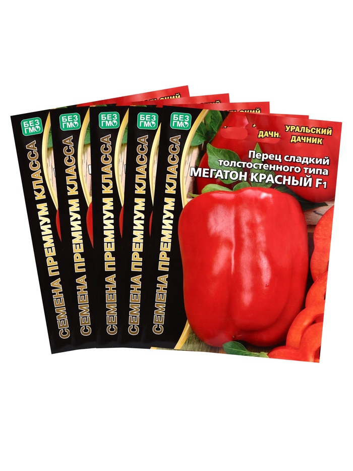 Семена Перец сладкий «Мегатон Красный», F1, 5 шт., «Мой выбор»
