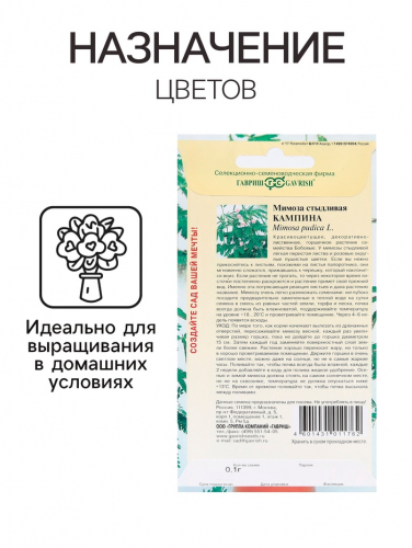 Семена комнатных цветов Мимоза 