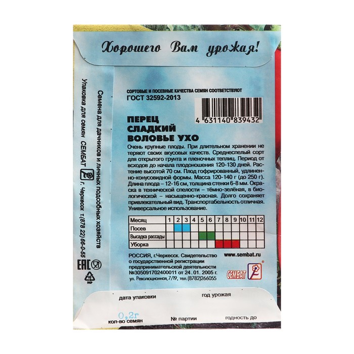 Семена Перец сладкий