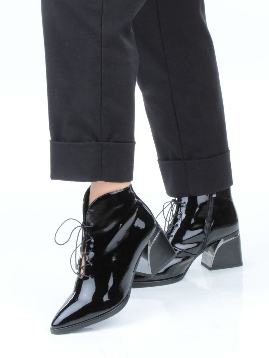 04-Z4229R-2 BLACK Ботильоны демисезонные женские (натуральная кожа, натуральная байка)