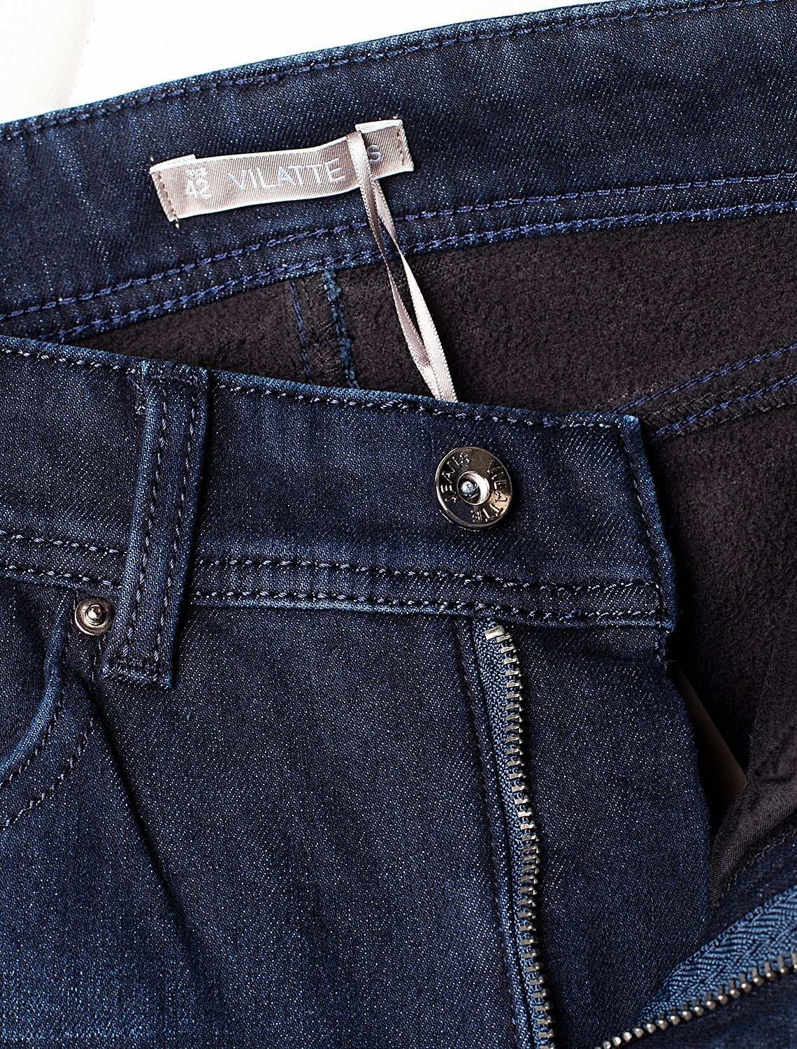 Ст.цена 2490р Джинсы-skinny из эластичного денима на ФЛИСЕ D54.272 синий-стирка
