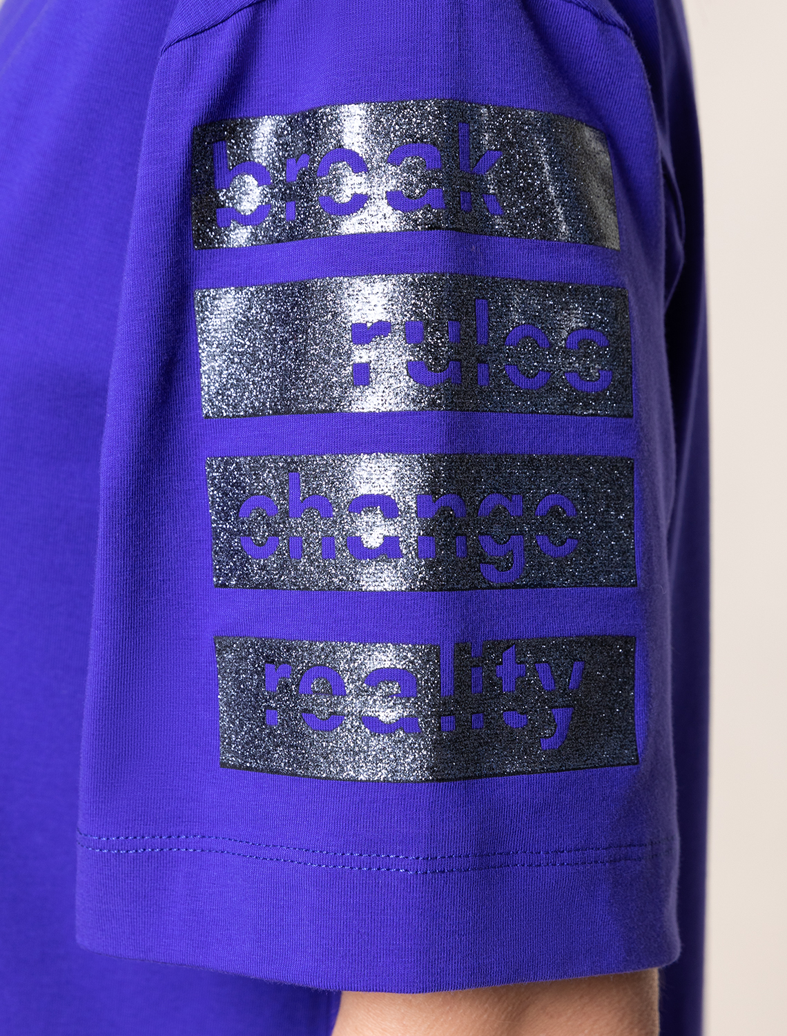 Ст.цена 1290р Футболка из премиального хлопка с авторским принтом D49.974 васильковый_break_rules