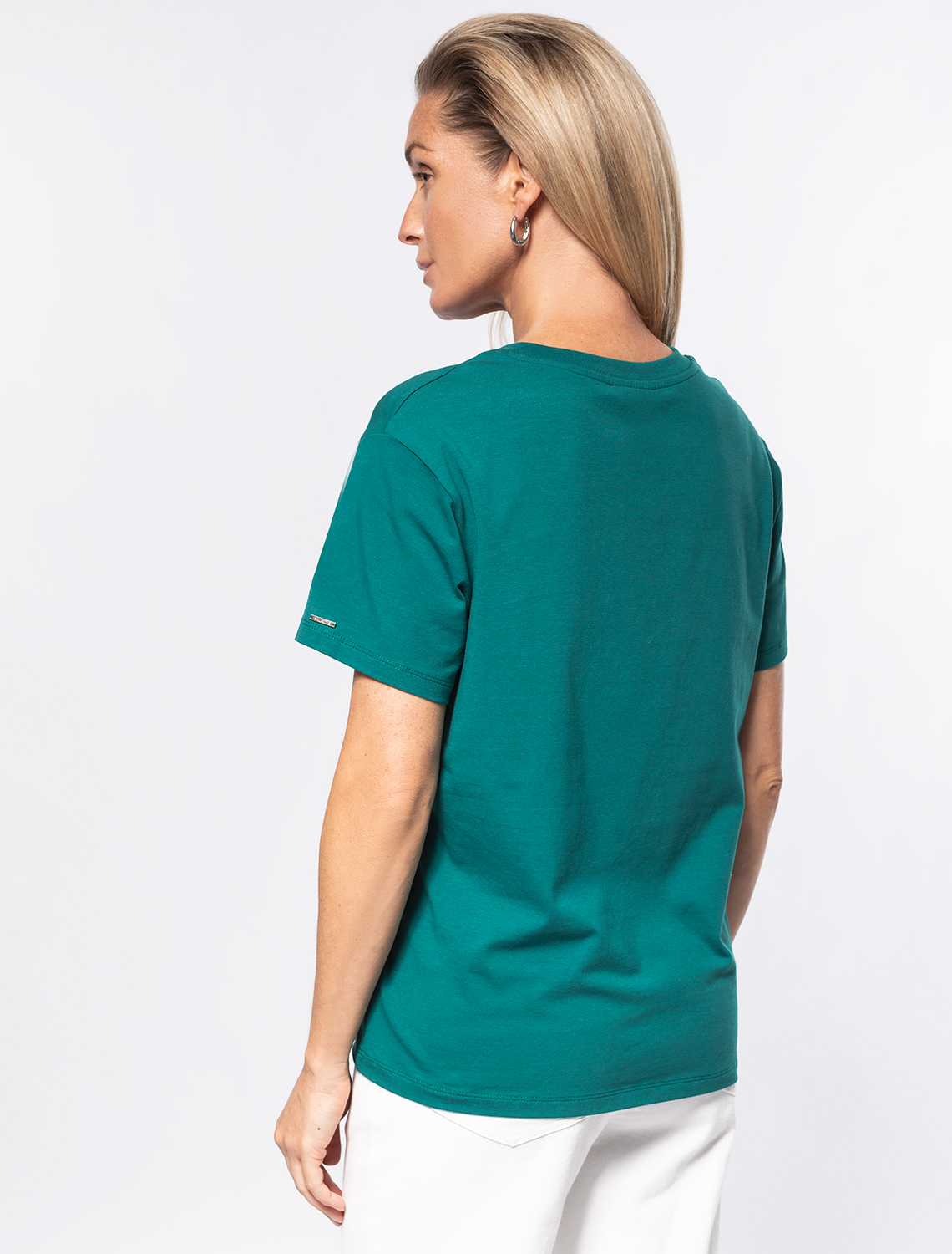 Ст.цена 1290р Футболка из премиального хлопка с принтом «мечта» на разных языках D49.973 зеленый_dream