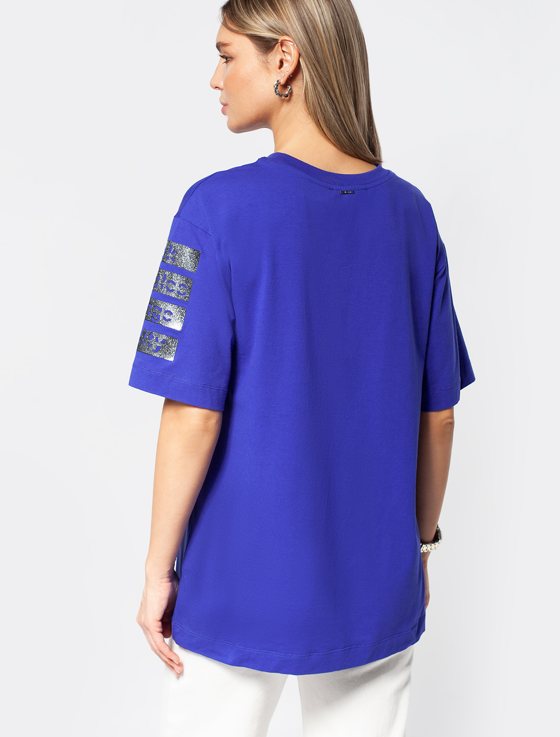 Ст.цена 1290р Футболка из премиального хлопка с авторским принтом D49.974 васильковый_break_rules