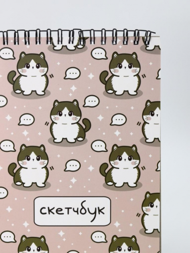 Скетчбук Аниме «Many cute cat», 14х20 см,  плотность 100 гр