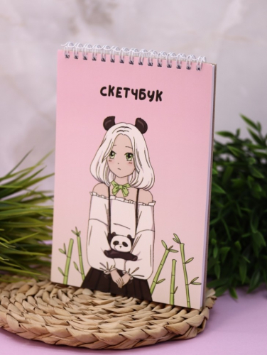 Скетчбук Аниме «Perfect panda girl», 14х20 см, плотность 100 гр