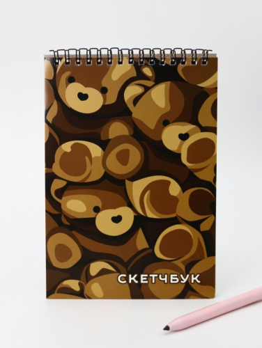 Скетчбук «Bear», 14х20 см,  плотность 100 гр