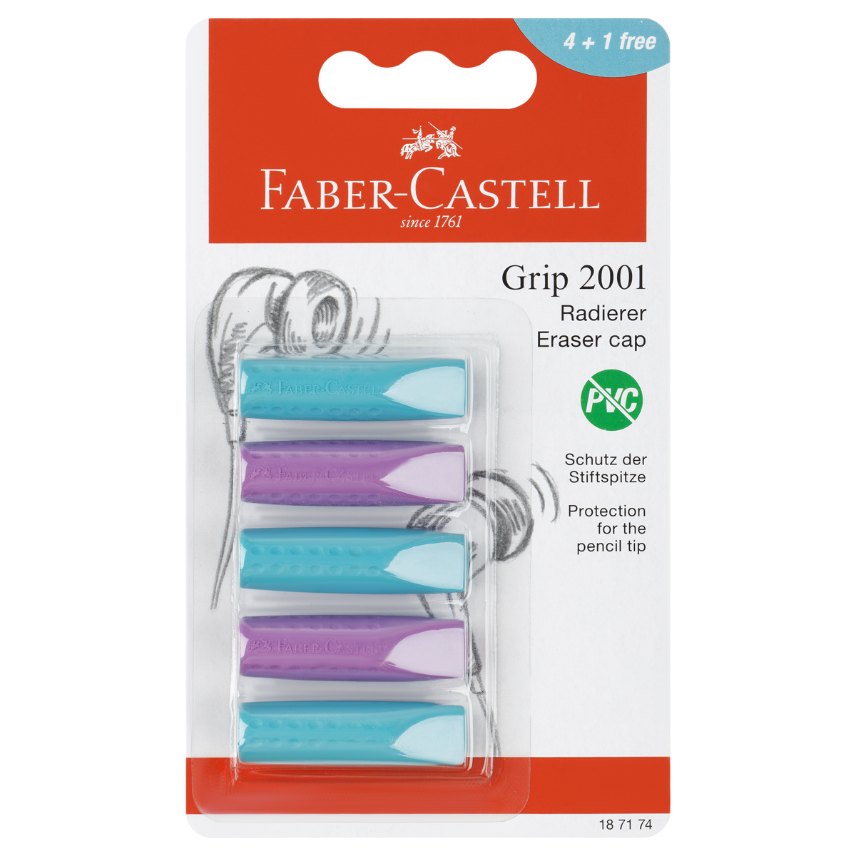 Набор ластиков-колпачков Faber-Castell
