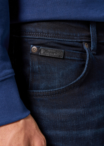 Джинсы мужские TEXAS SLIM DEEP BLUE BLACK, WRANGLER