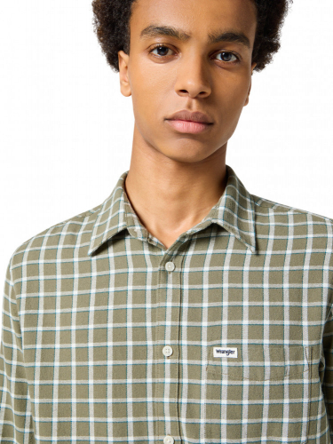 Рубашка мужская 1 PKT SHIRT DUSTY OLIVE, WRANGLER