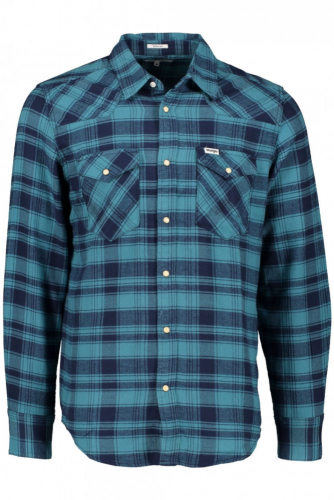 Рубашка мужская FLANNEL WESTERN SHIRT STORM BLUE, WRANGLER