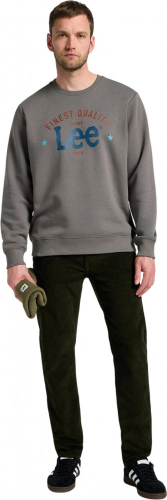 Джемпер мужской LOGO CREW SWS GREY HEATHER, LEE