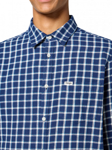 Рубашка мужская 1 PKT SHIRT BLACK IRIS, WRANGLER