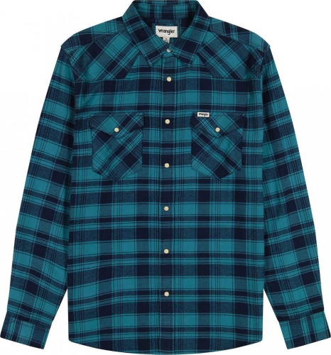 Рубашка мужская FLANNEL WESTERN SHIRT STORM BLUE, WRANGLER