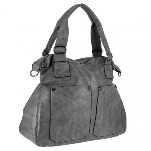 Женская кожаная сумка 9343 GREY