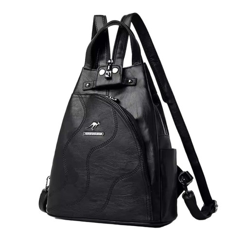 Женский кожаный рюкзак 706-2 BLACK
