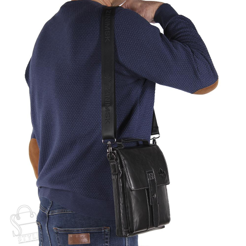 Сумка мужская кожаная кожаный 28813-1Z black  Zinimxs