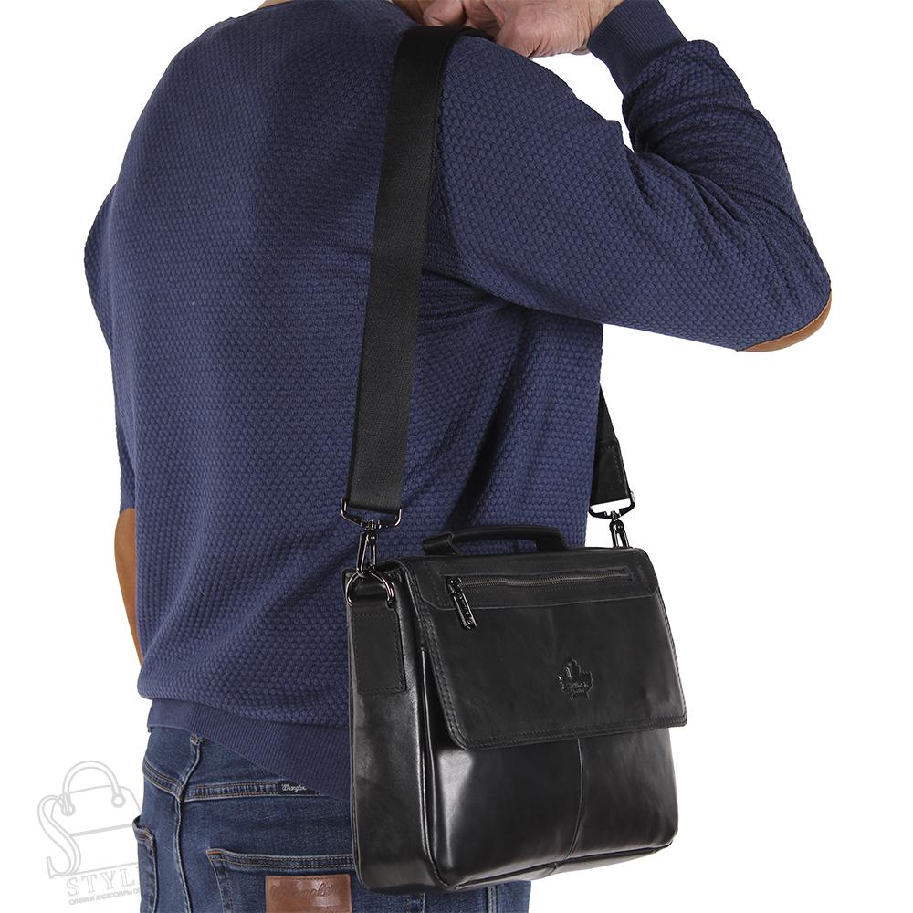 Портфель мужской кожаный 02213Z black Zinimsk