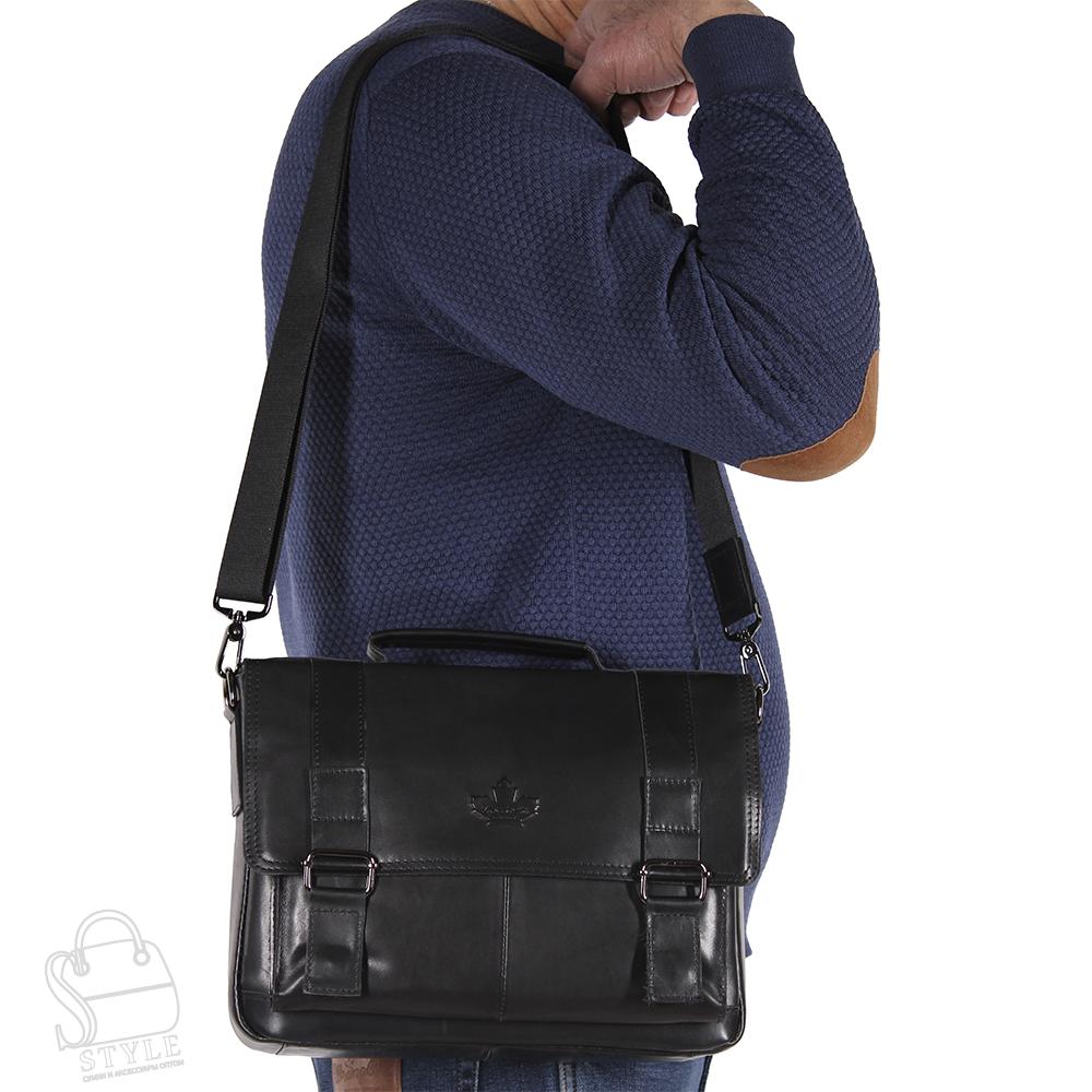 Портфель мужской кожаный 02215Z black Zinimsk