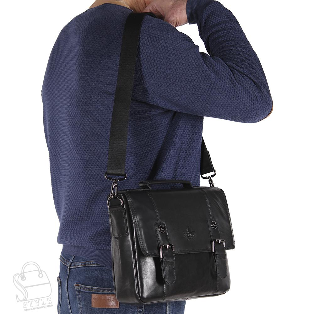 Портфель мужской кожаный 02211Z black Zinimsk