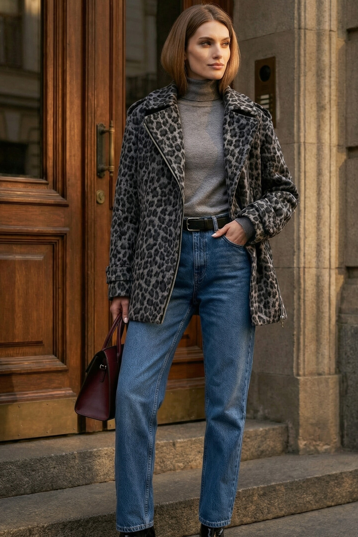 ст. цена6990руб.! Куртка леопардовая из пальтовой ткани