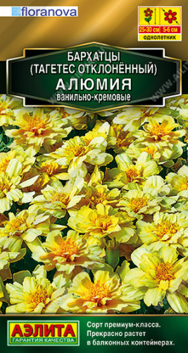 1245A Бархатцы Алюмия ванильно-кремовые 7шт