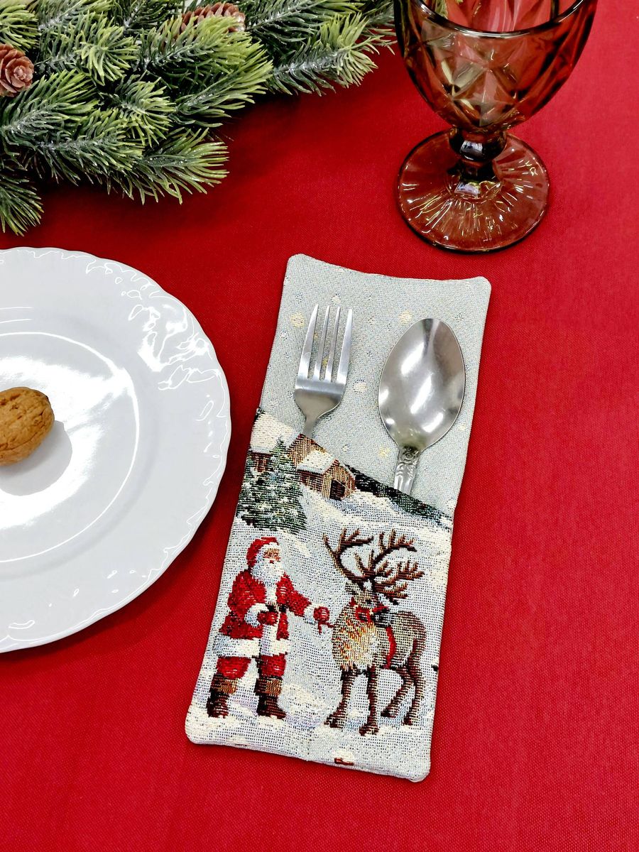 Конверт для Сервировки ( комплект 2 шт ) НВ голубой Санта 1 2415860 серебро