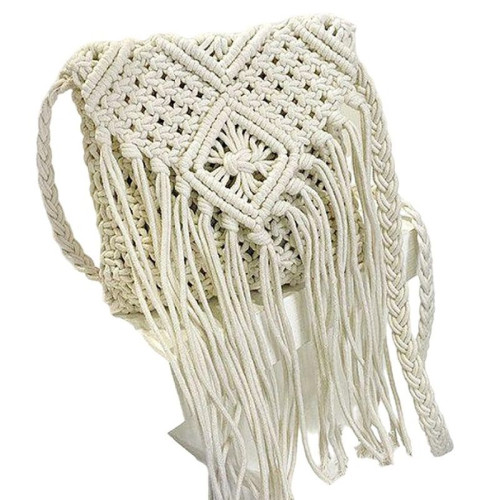 Женская плетёная сумка макраме P35 D BLUE