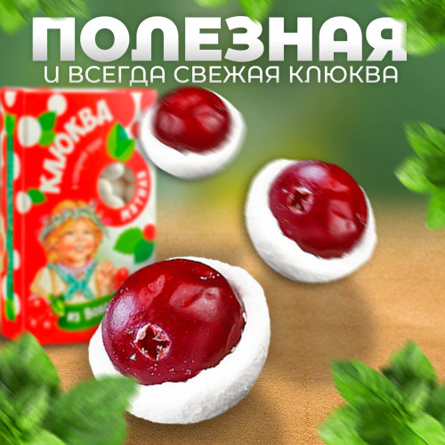 Клюква в пудре из Вологды со вкусом мяты 125гр.