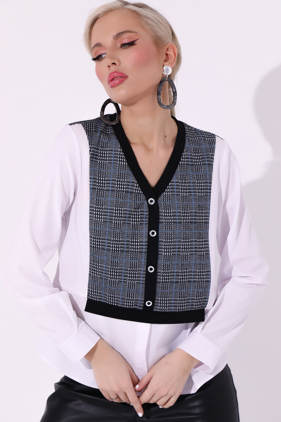 СТ. ЦЕНА 1170 руб//Блуза Кристи (синий)