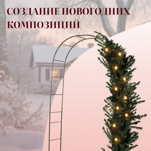 Арка садовая, 240 × 125 × 36.5 см, для вьющихся растений, металлическая, бронзовая