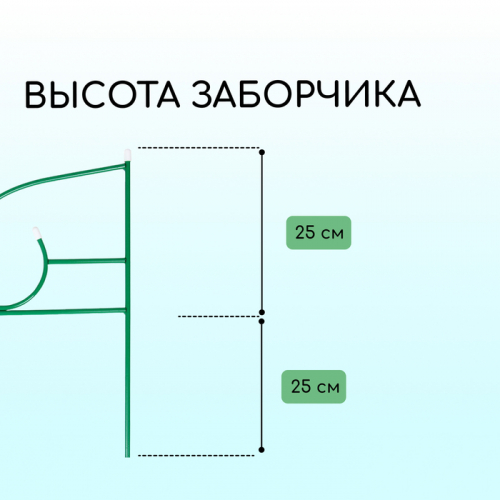 Ограждение декоративное, 50 × 295 см, 5 секций, металл, зелёное, «Классик 2»