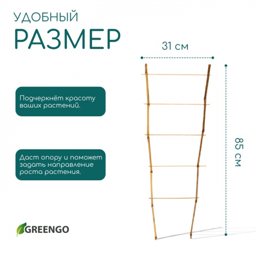 Шпалера, 85 × 31 × 1 см, бамбук, «Одинарная», Greengo
