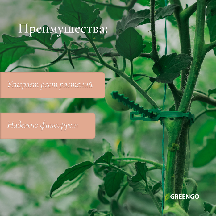 Подвязки для растений, длина 9 см, 50 шт., Greengo
