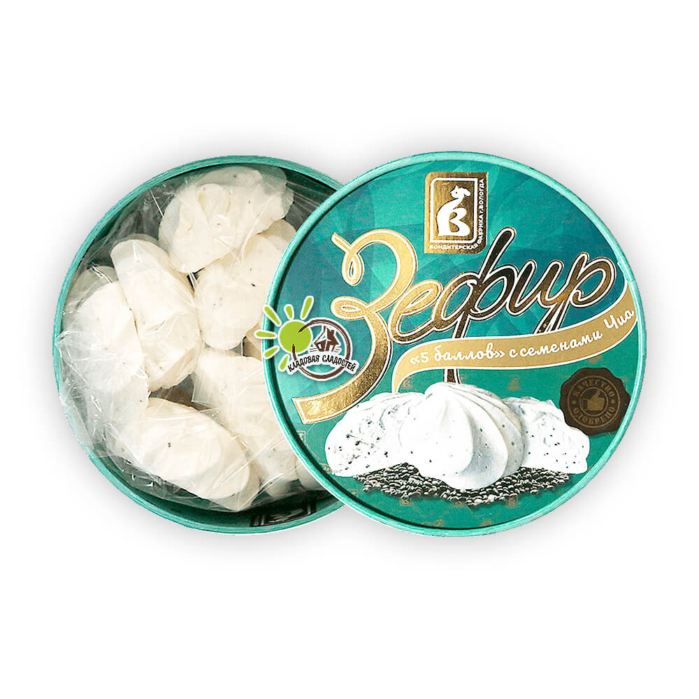 Зефир Вологодский круглый 5 баллов с семенами Чиа 225гр.