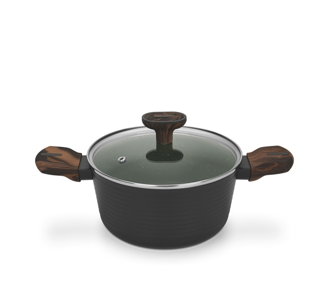 14592 FISSMAN Кастрюля CUISINE 20x10см / 2,6л со стеклянной крышкой (алюминий)
