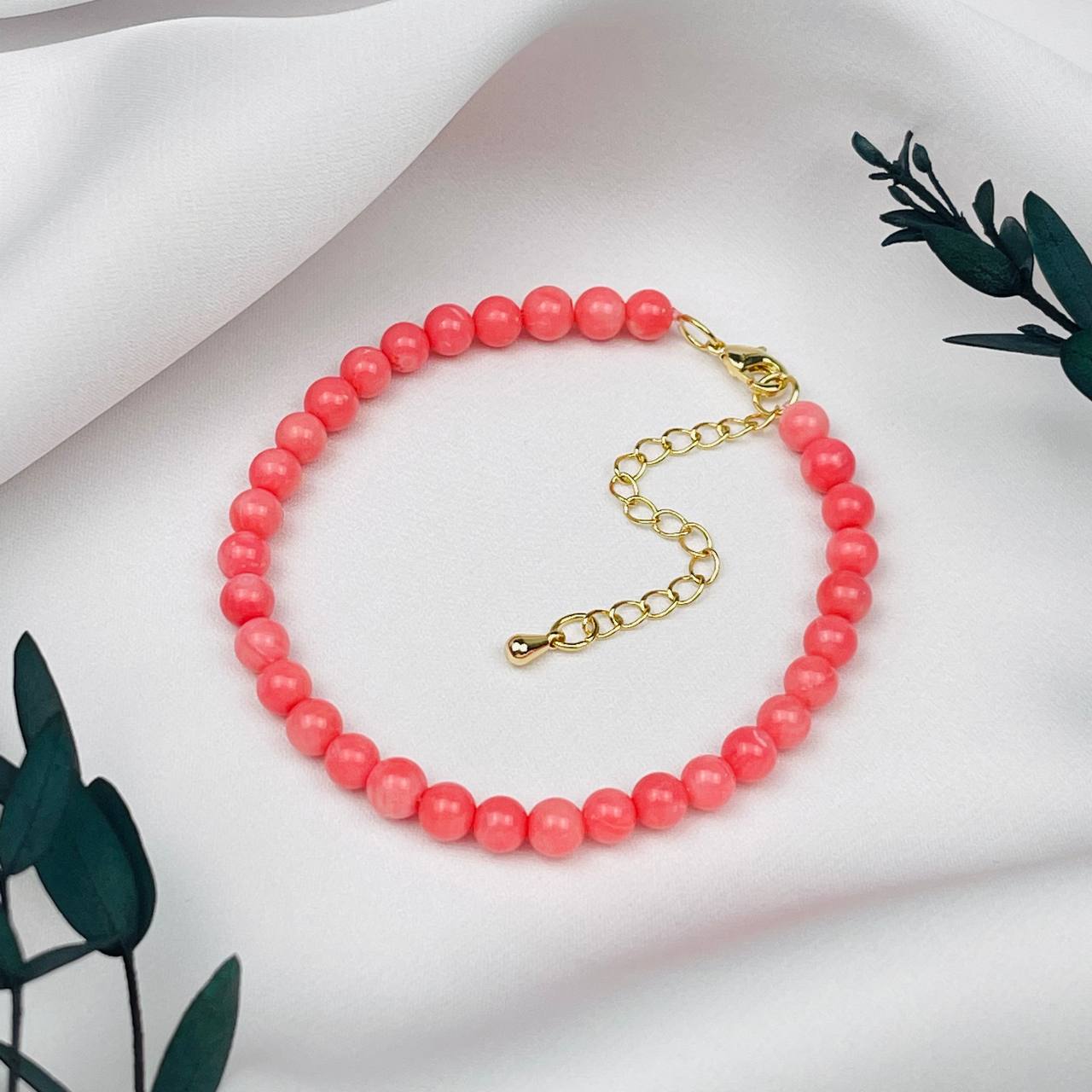 Радуга Самоцветов Браслет из розового Коралла