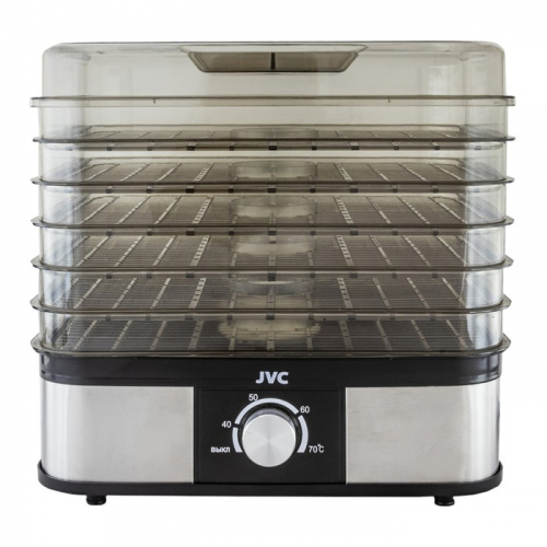 Сушилка для овощей и фруктов jvc JK-FD751, 245 Вт, 6 уровней, серебристо-чёрная