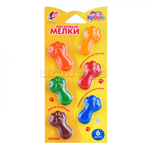 Мелки восковые 6 цв. 