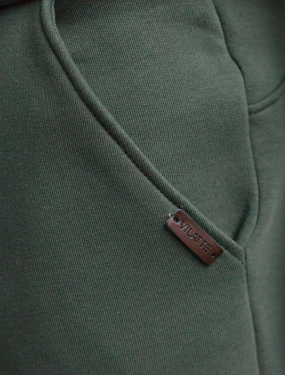 Ст.цена 2590р Брюки из премиального футера трехнитки с начесом U44.006 хаки