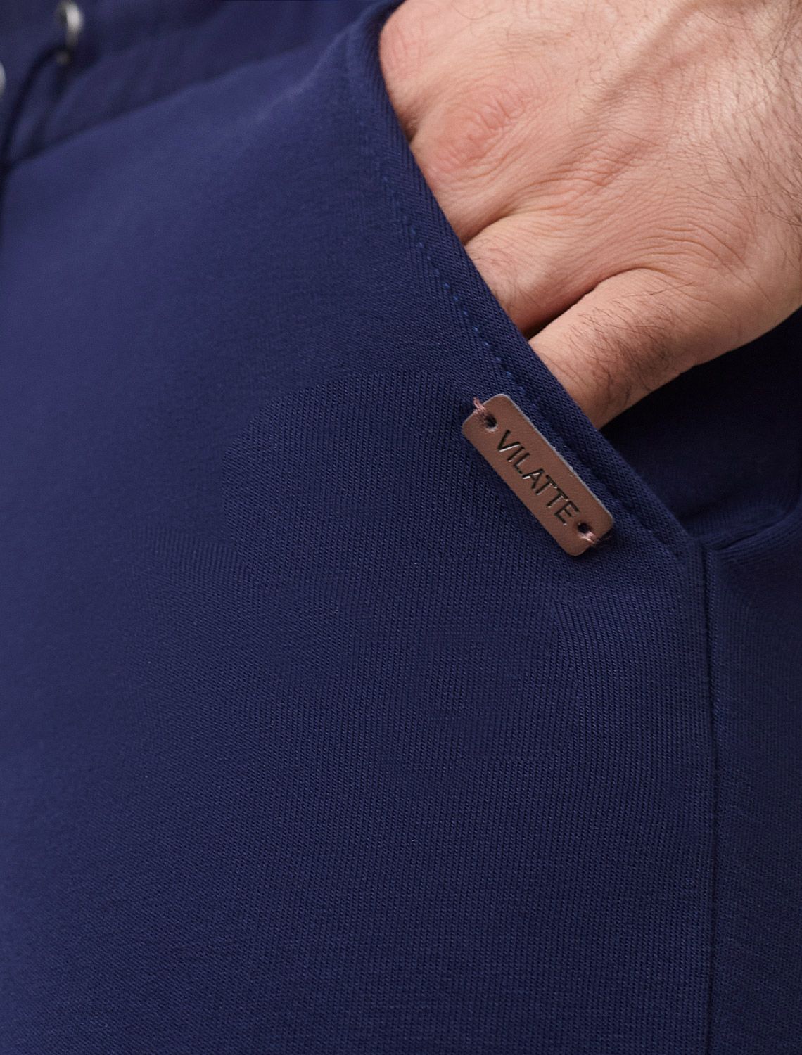 Ст.цена 2590р Брюки из премиального футера трехнитки с начесом U44.006 т.синий