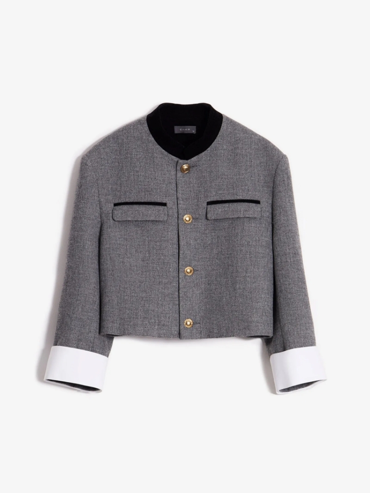 Жакет с манжетами ,
55% полиэстер, 45% шерсть ,