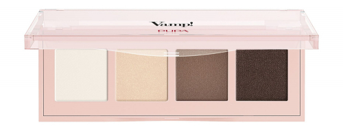 ПУПА тени палетка VAMP! 4-ые EYESHADOWS PALETTE т.001 Нат.матовый